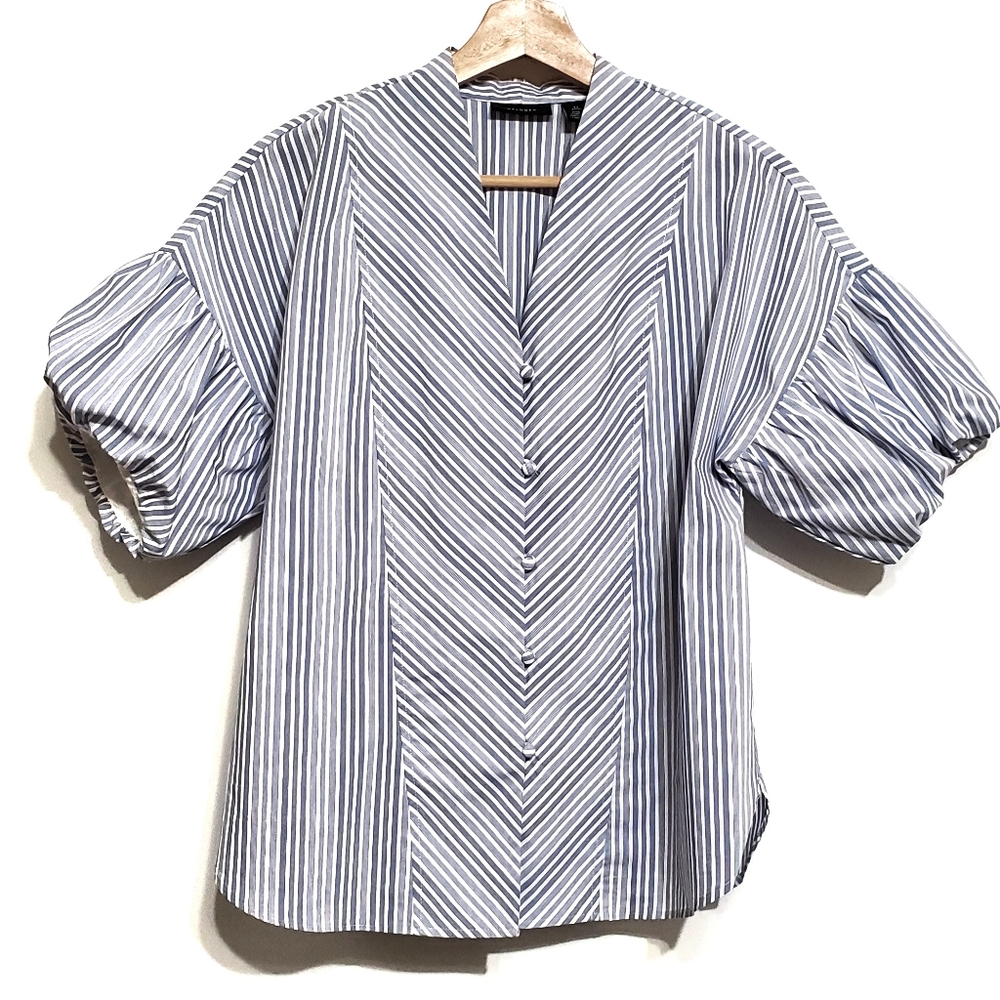 Halogen Balloon Sleeve Button Up Blouse